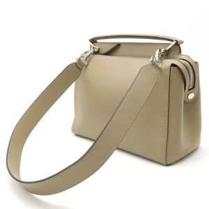 Fendi Leather 2way .com Handbag Greige